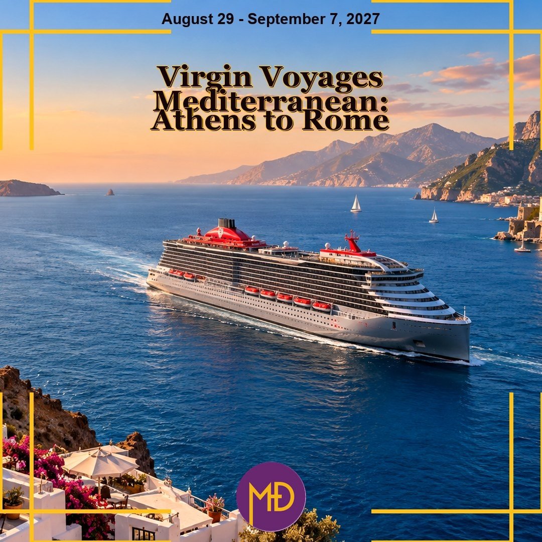 Virgin Voyages Mediterranean: Athens to Rome, Scarlet Lady, 29 August to 7 September 2027